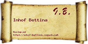Inhof Bettina névjegykártya