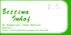 bettina inhof business card